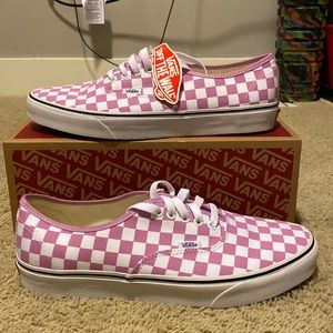 Checkered Vans, Pink and White. Brand New With Box. Size 13 Womens